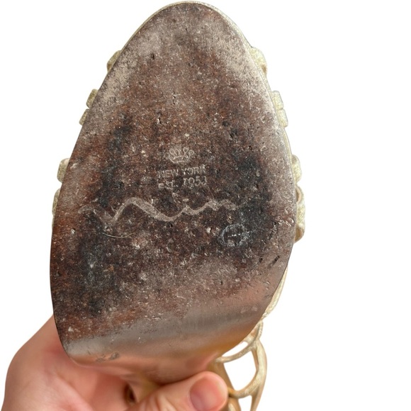 Nina New York Gold Glitter Strappy Heels – Size 10, 4.5” Stiletto Slingbacks - Picture 7 of 10